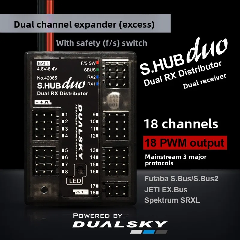 

SHUB DUO двойной приемник, резервная система управления питанием, 18-канальный распределитель для струйной турбины, газовый двигатель, сейф