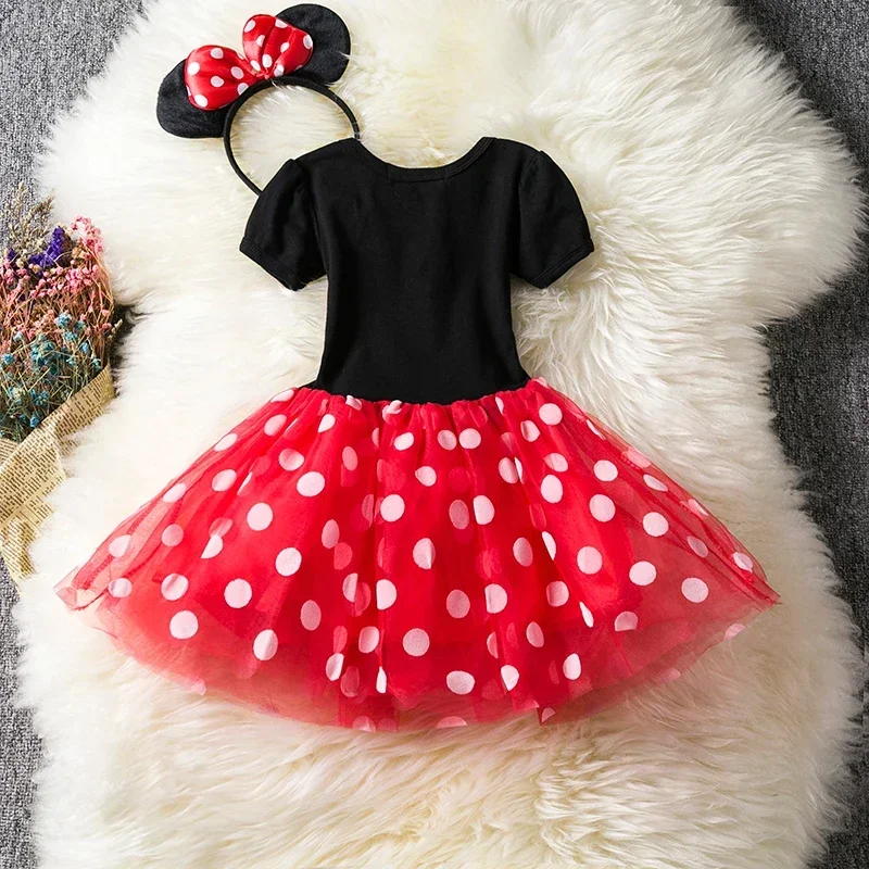 Cute Baby Girl Dress Toddler Kids Halloween Carnival Party Costume Polka Dot Mini Mouse Clothes Children Birthday Fancy Dress Up