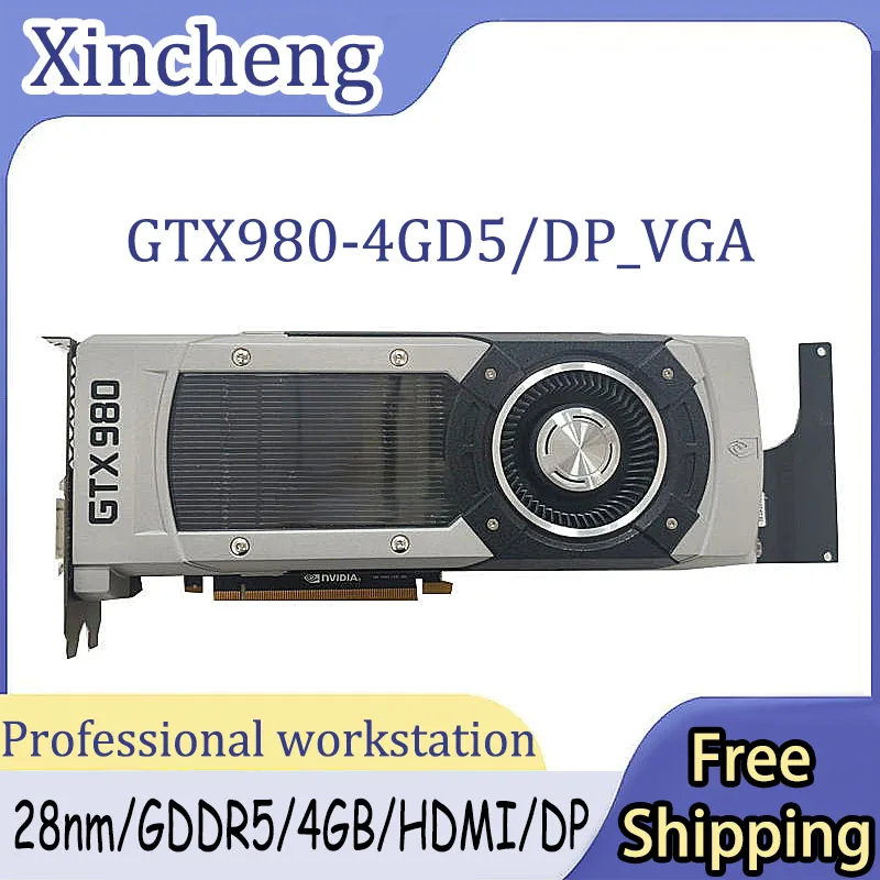 

1pcs/lot GTX 980 4GB GDDR5 256-bit 224GB/s, Axial tech Dual-Fan 1080p Gaming PCIe 3.0 Graphics card