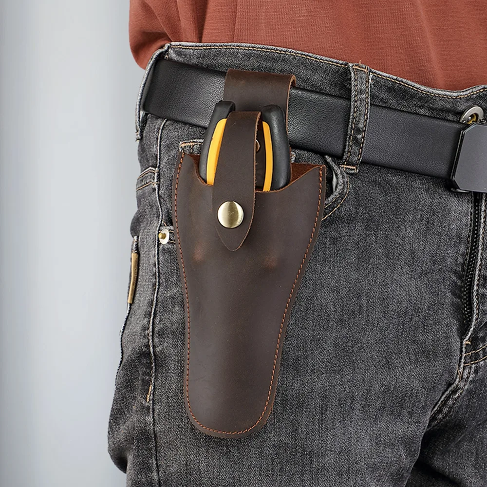 

Садовые ножницы ветвей из воловьей кожи с верхним слоем, защитный кожаный чехол, поясная сумка, портативный триммер, поясная сумка для хранения