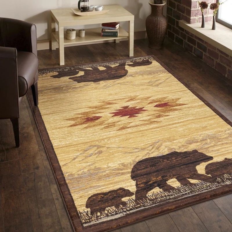 

Nature's Nest GC_CBL3006 Multi 5ft 3in x 7ft 3in Lodge Area Rug