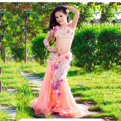 Custom Made Children's Belly Dance Set Show Costume New Chiffon Bra Long Skirt Fashion Set