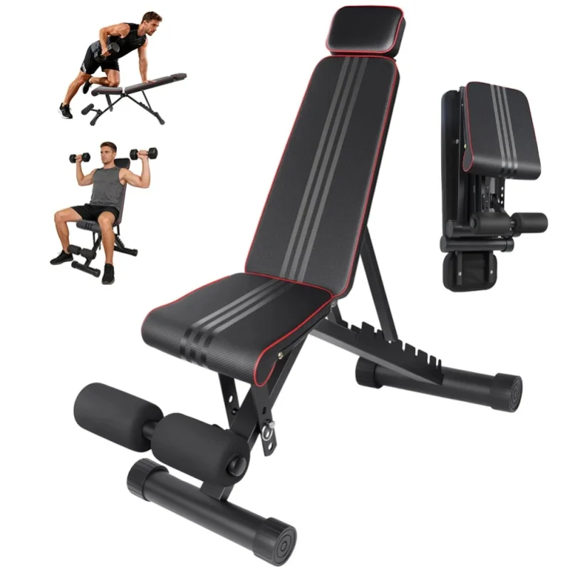 Multifunktionale Trainingsbank, 7-stufig verstellbare Hantelbank, verdickter Schaumstoff, Belastbarkeit 660 lbs, klappbares Trainingsgerät für Fitnessstudio, Heimfitness und Krafttraining.