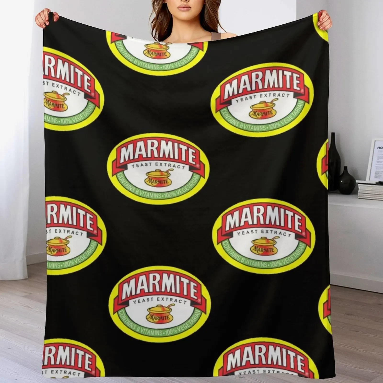 

New Spicy Marmite Logo 7 Throw Blanket Fluffy Cozy Throw Blanket for Home Decor