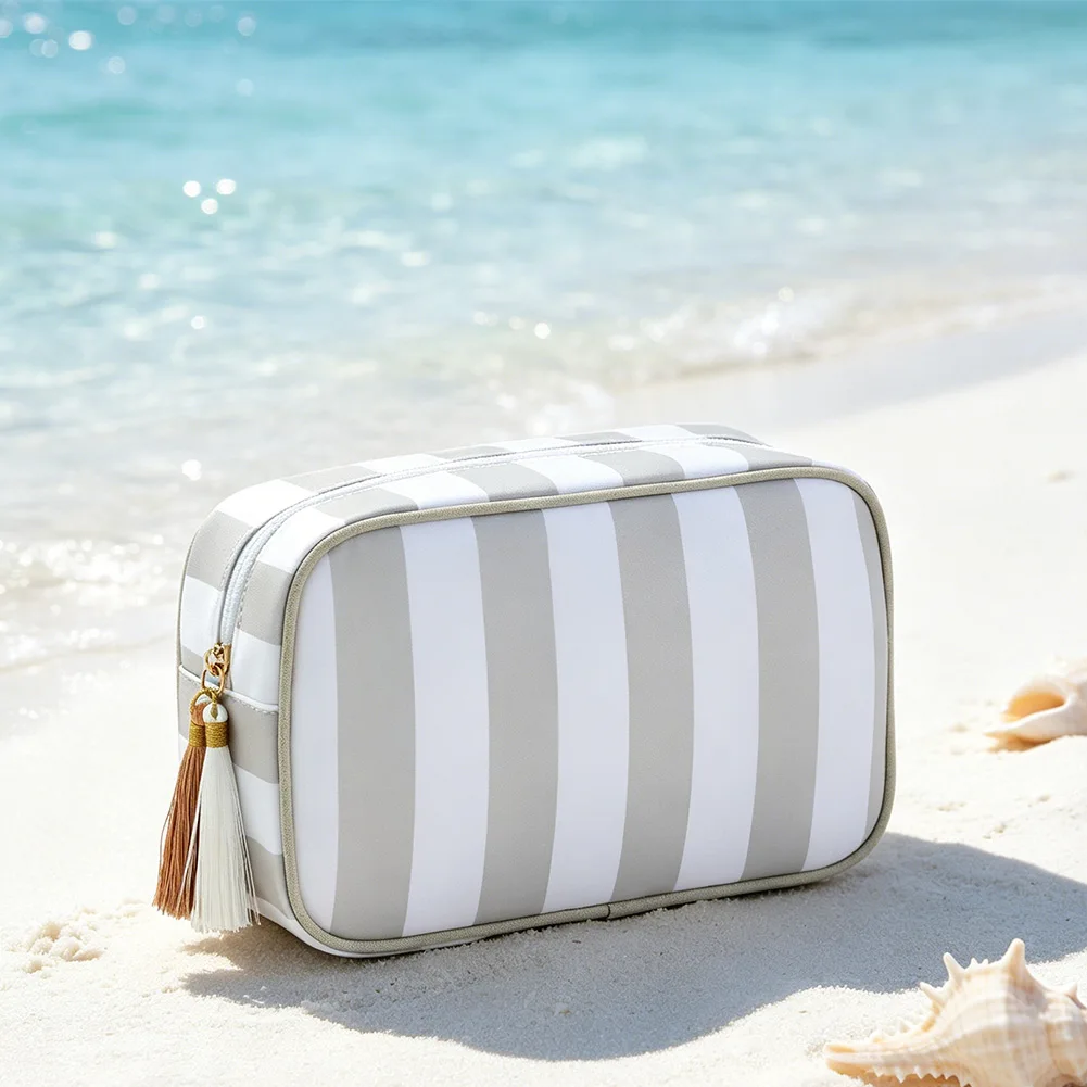 2026 New Vibrant Striped Mahjong Tile Makeup Bag Portable Board Game Accessories Storage Pouch For Daily Commute And Travel