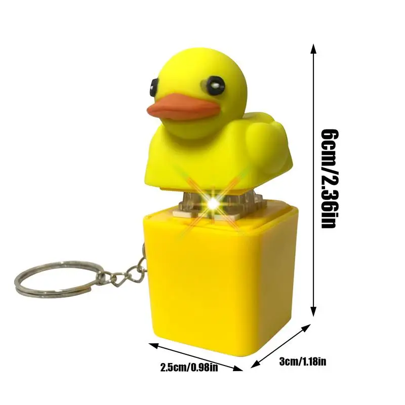 Quacky Duck Schlüsselanhänger für Tastaturen, Soundeffekte, Stressabbau, Tastenkappen, die Quack-Tastatur, Clicker-Taste, sensorisches Spielzeug