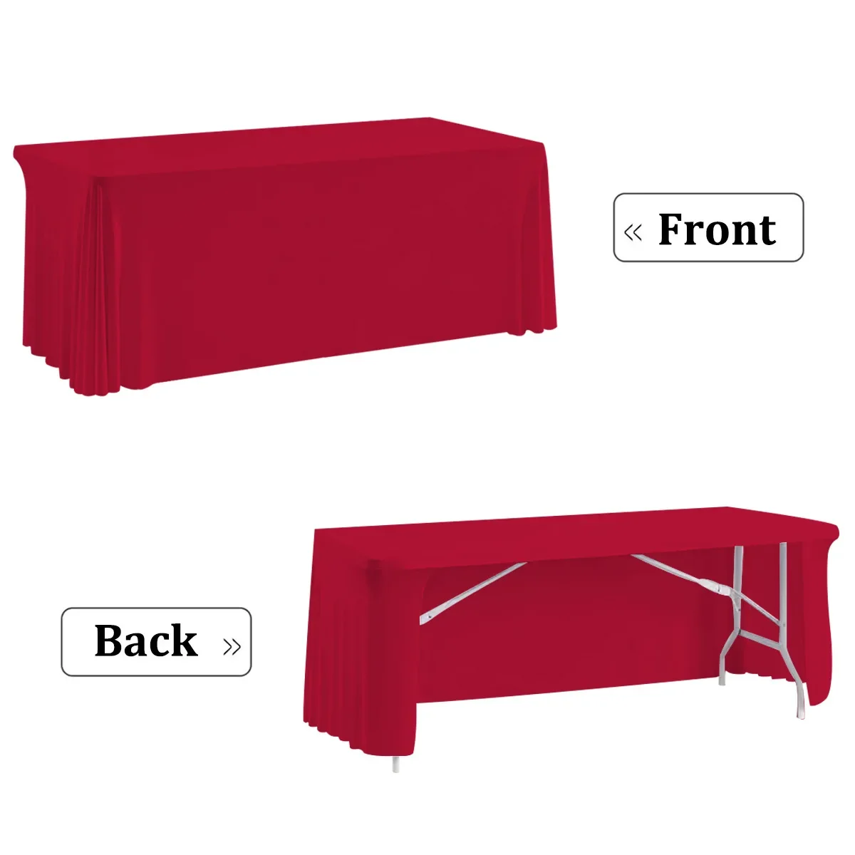 Solid Color Simple Elastic Tablecloth Hotel Rectangular Dessert Sign-in Tablecloth Set Wedding Celebration Conference Decoration