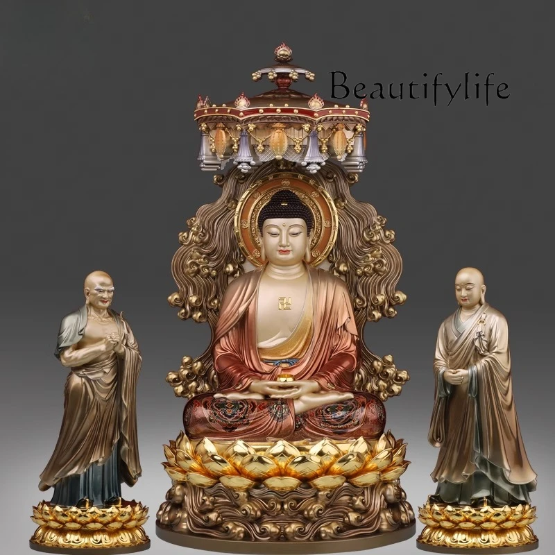 

Taiwan enamel Amitabha small apartment household Sakyamuni Sanbao living room Buddha statue
