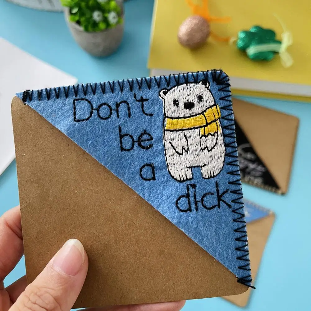 1/4 шт., Закладка-книжка из войлока с цветочной вышивкой