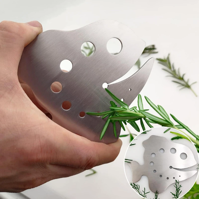 

Herb Stem Stripper Stainless Steel 11Hole Peeler Tool Kitchen Accessories Comfortable Grip for Greens Kale Herb Leaf Stripper