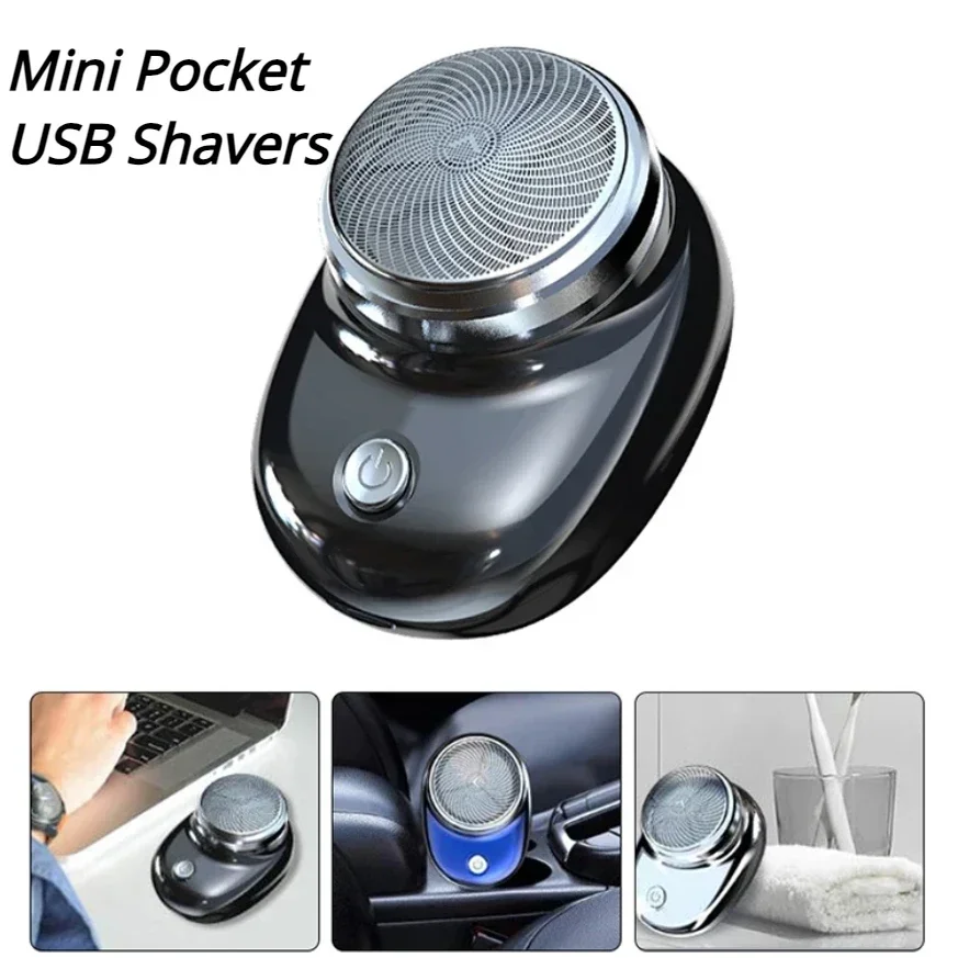 Portable Electric Shaver Men's Mini Travel Beard Razor Shaving Machine Wet-Dry Dual Use Washable Man Rechargeable Razors Trimmer