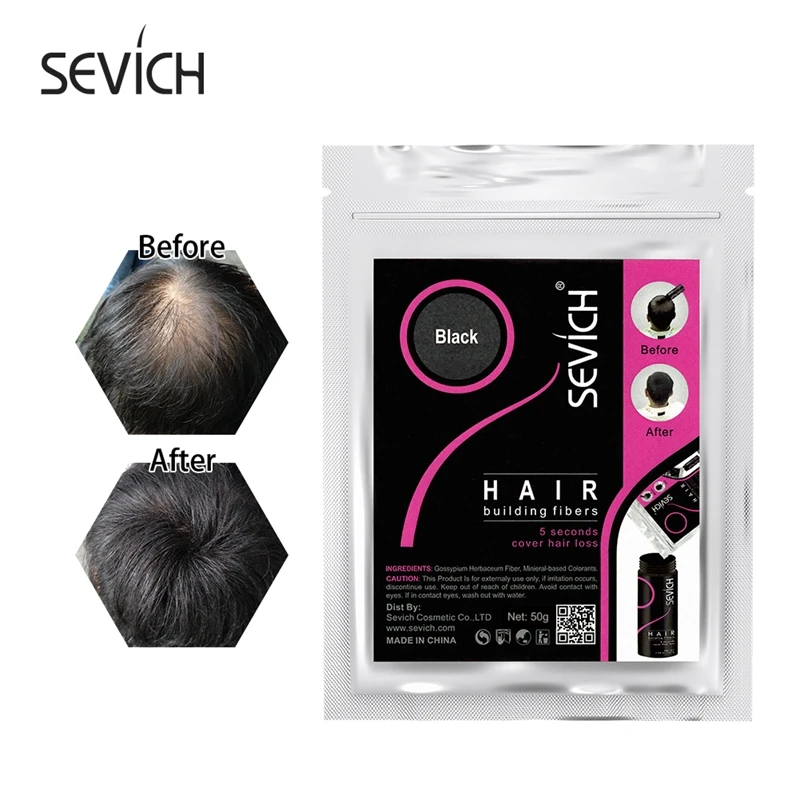 

Sevich 50g Instant Hair Growth Fiber Refill 10 Colors Keratin Hair Building Fiber Powder Fiber Hold Spray Powder Hair Treatment