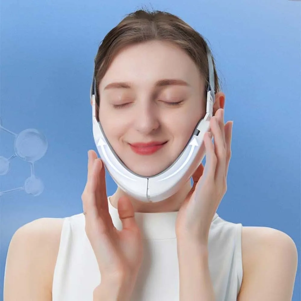 

High-Elasticity Electric V-face Device Adjustable Folding Intelligent Facial Massager V-shaped Portable Face Lifting Device