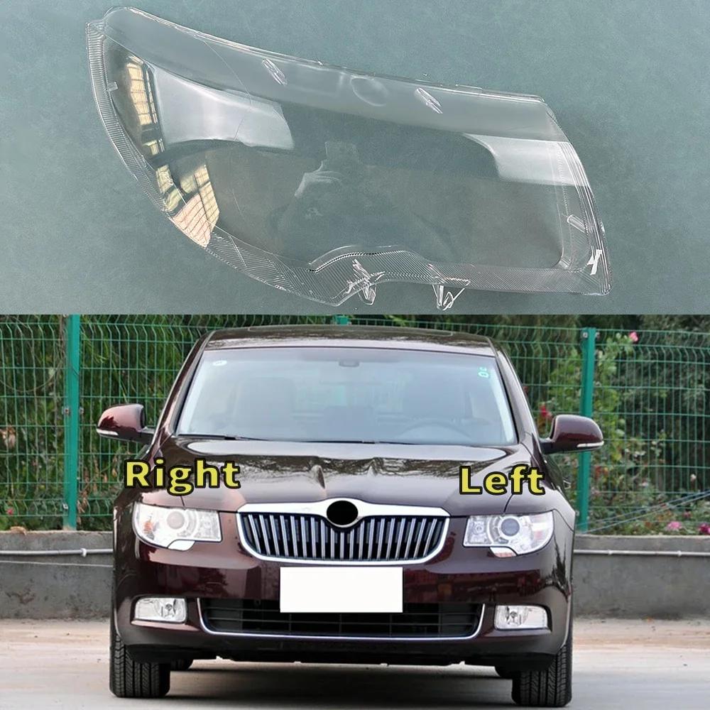 

For Skoda Superb 2009-2013 Headlight Cover Transparent Lampshade Headlamp Shell Plexiglass Replace Original Lens