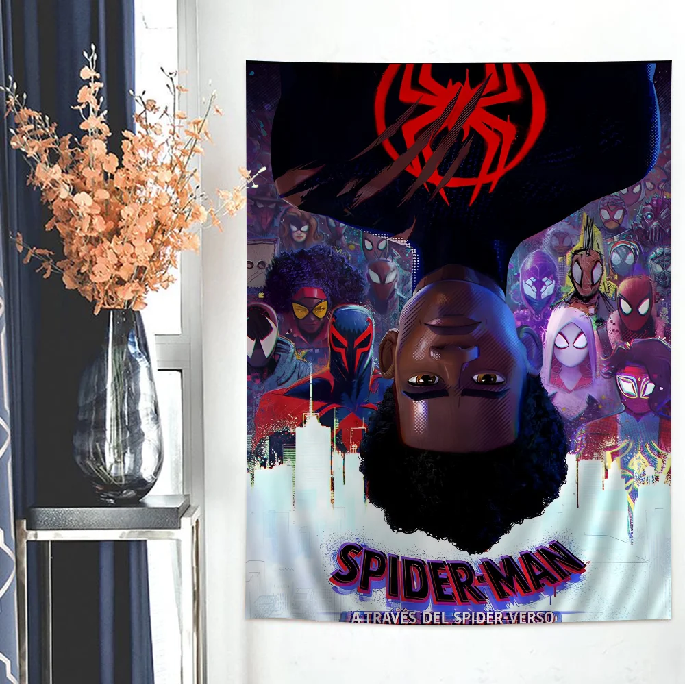 Spider Hero Man Across Verse Anime Tapestry Hanging Tarot Hippie Wall Rugs Dorm Wall Hanging Sheets