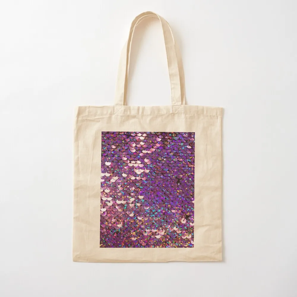 Photographic Image of Brilliant Purple (Photo of Sequins Only - Not Reflective) Tote Bag women bag shoping bag Canvas Tote