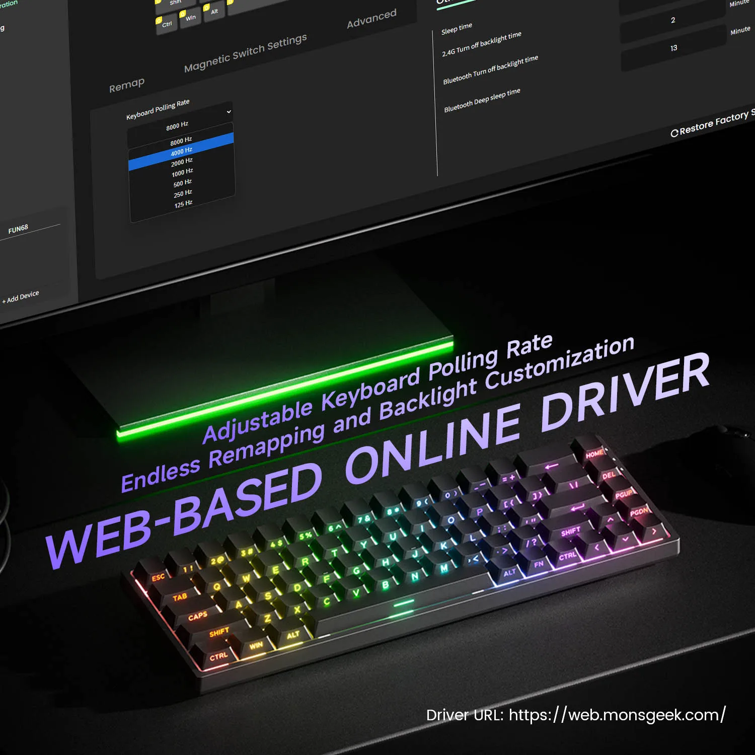 Keyboard Gaming Akko MonsGeek FUN68 FUN60 PRO&MAX HE Magnetic 60% 65% Rapid Trigger 8K Custom Keyboard Gamer Esports