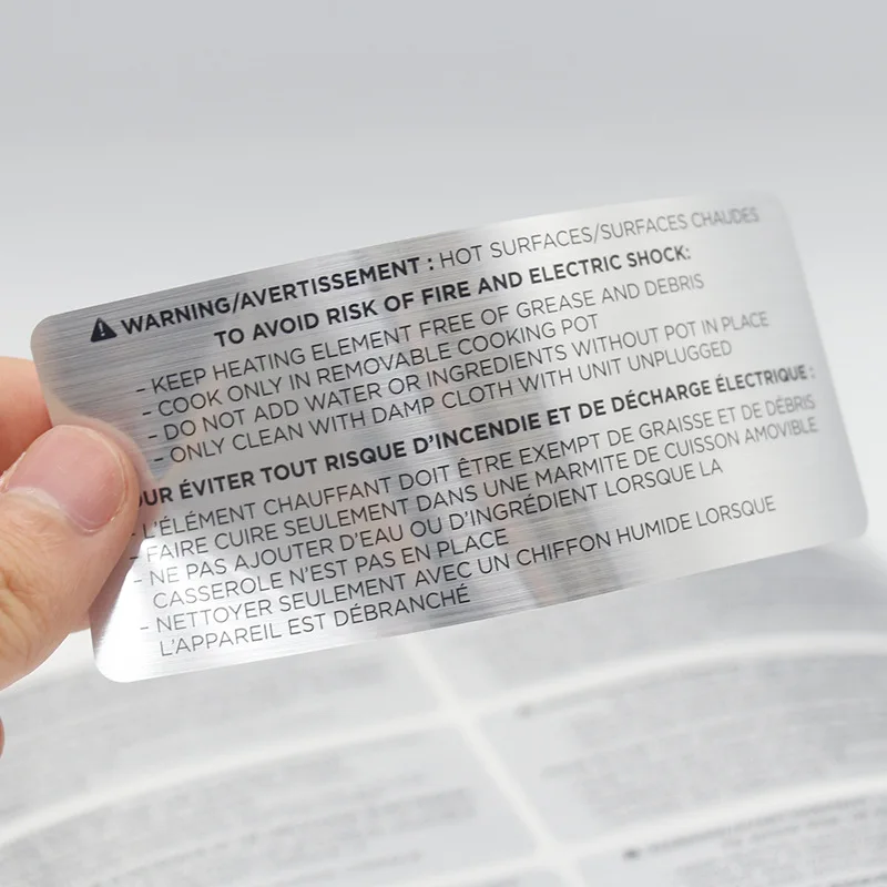 ملصقات مخصصة مقاومة للماء والزيت ومقاومة لدرجات الحرارة العالية من الفضة والذهب ذاتية اللصق #1