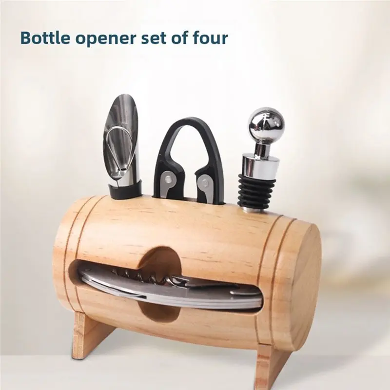 IALJ-Handbuch-Flaschenöffner-Set für Rotwein, Schaukelregal aus Holz für den Haushalt, Utensilien-Flaschenöffner für Rotwein