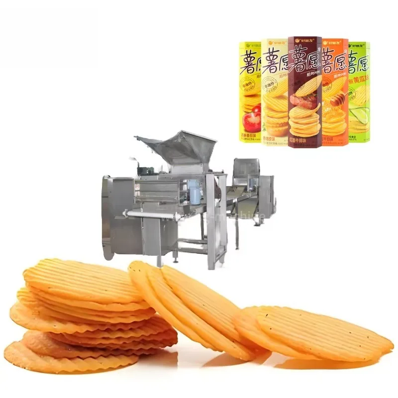 2025 New Factory Baked Corrugated Potato Crisps Line Multiple Shapes Chips Machine Baking Oven Smart Temperature Controlled