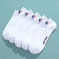 Men Boat Socks Business Sport Sweat Absorption Mature Summer Autumn Solid Color Soft Non Pilling Ankle Socks 1-10 Pairs