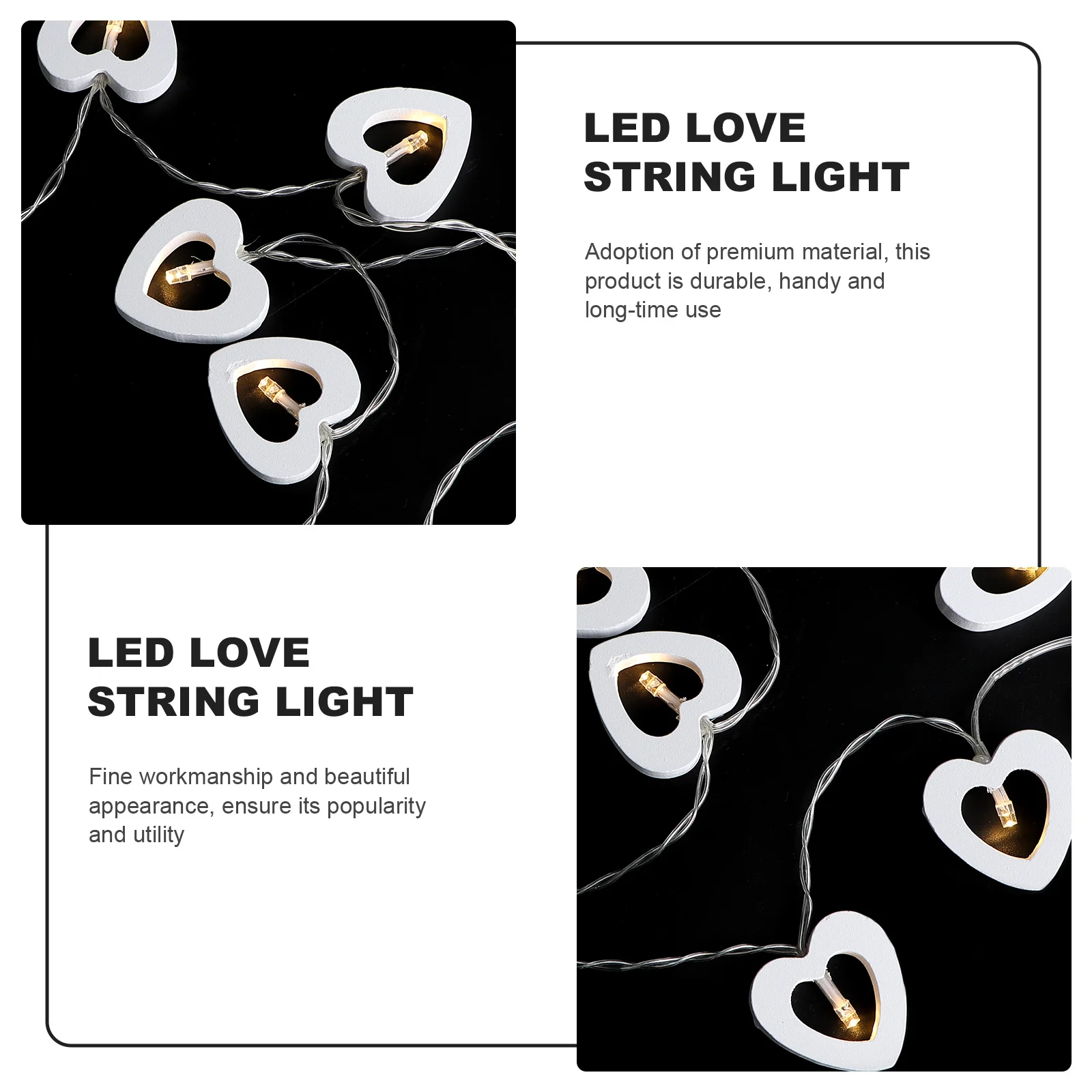 1Pcs Love Heart LED Lamp String Light Romantic Decorative Light for Wedding Party Festival Atmosphere String Lamp