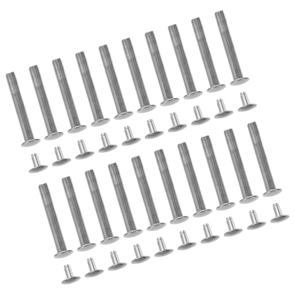 20 Set Accessori per ventole Sostituzione perno in acciaio inossidabile Colata pieghevole Ventole H Rivetti Alberi Dadi Parti di riparazione Kit fai da te Set