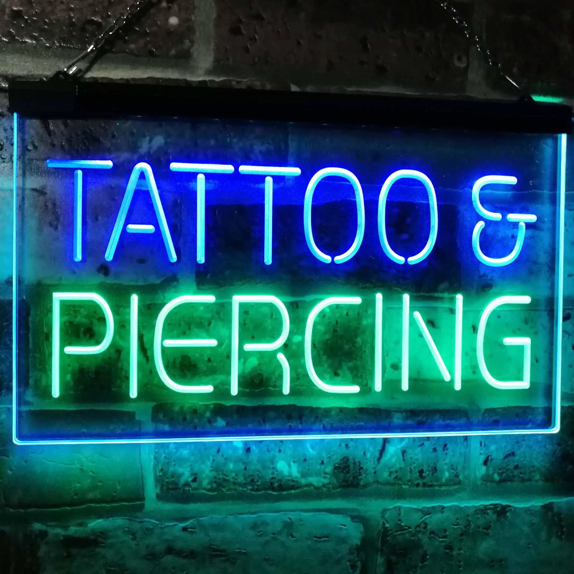 

Двухцветная светодиодная неоновая вывеска TATTOO PIERCING st6-i2484