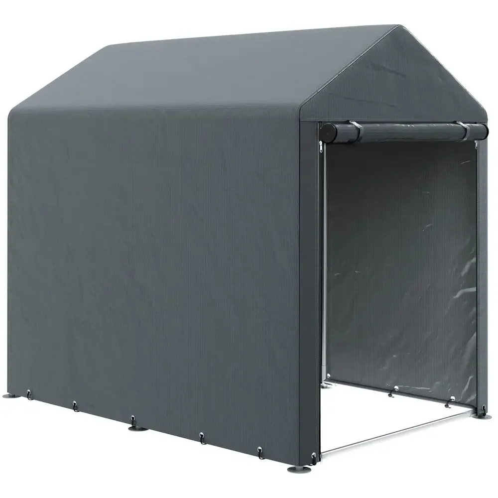1.2 x 1.8m Garden Storage Shed Tent, Portable Shed Shelter with Galvanised Steel Frame and Large Door, for Motorbike, Garden To