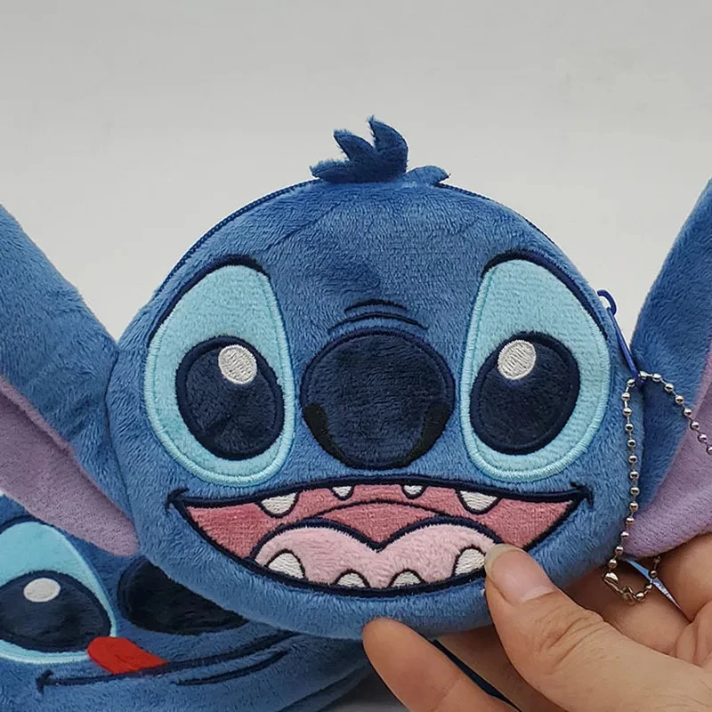 

Disney Lilo & Stitch Plush Purses Women Cartoon Mini Wallet Stitch Storage Bag ID Card Holder Kids Zipper Purses