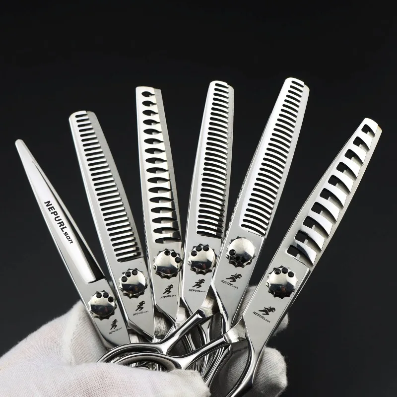 6.0inch silver high-screw hair scissors with multiple tooth configurations available cutting/traceless/V-teeth/fishbone/antler