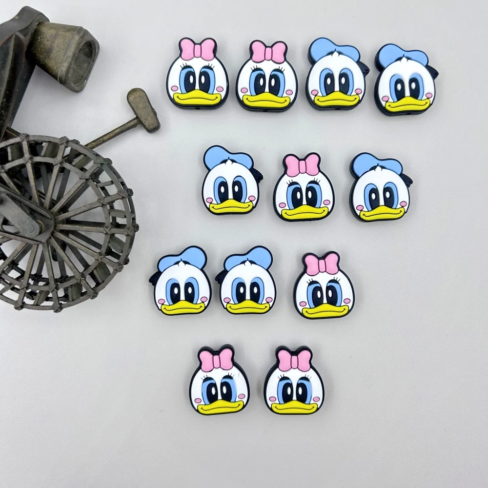 ลูกปัดซิลิโคนการ์ตูนขนาดเล็ก 10 ชิ้น สำหรับทำสร้อยคล้องจุกนม ปากกา หรือเครื่องประดับ อุปกรณ์ตกแต่ง ลูกปัดซิลิโคนเกรดอาหารสำหรับของเล่นเด็ก