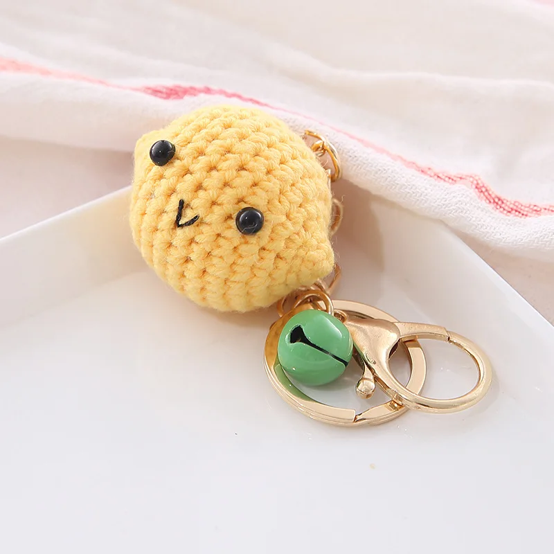 Cute Crocheted Knitting Fruit Keychain Room Decor Creative Handmaking Weaved Strawberry Lemon Bag Keys Keychain Pendant Gifts