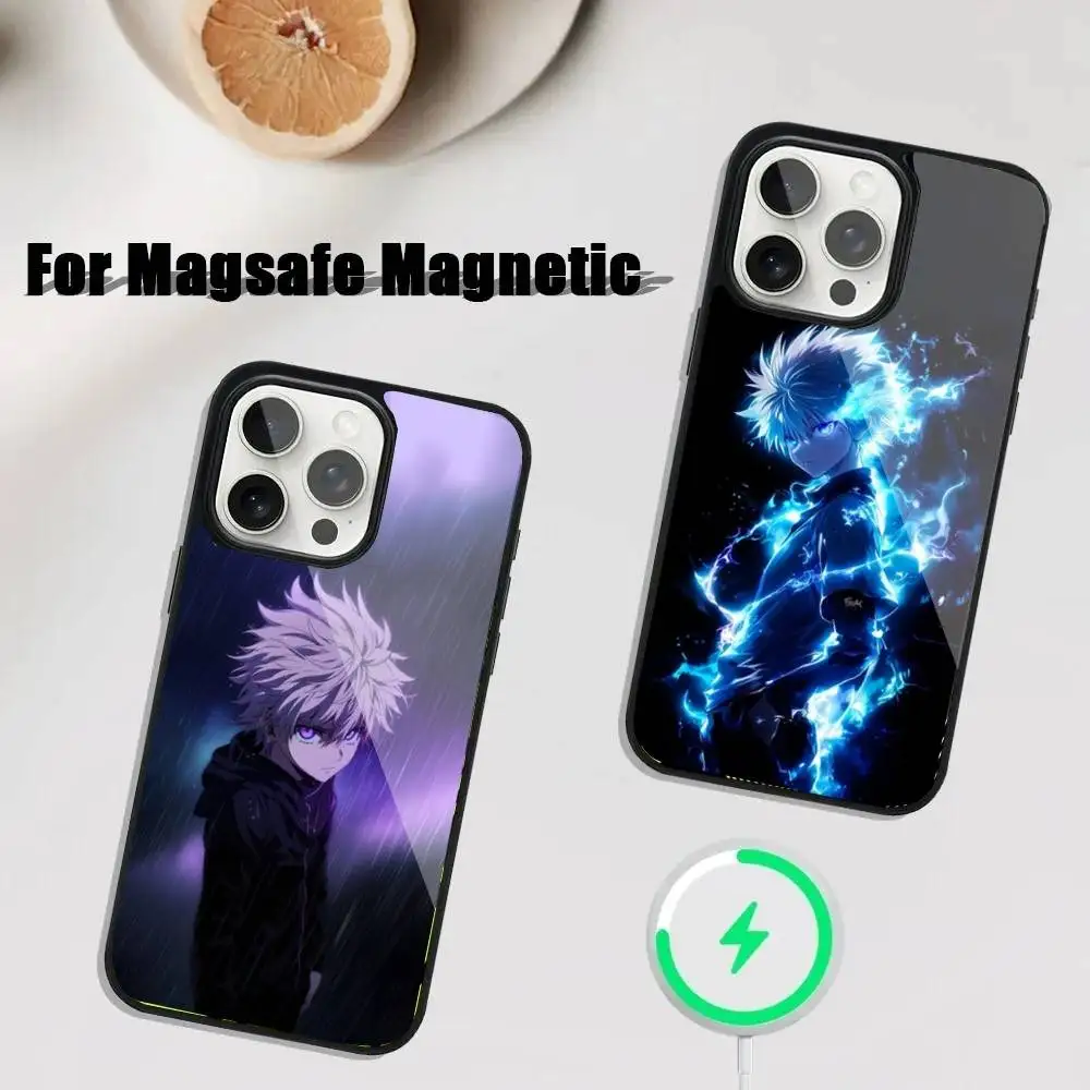 K-Killua Z-Zoldyck telefoonhoesje voor iPhone 17,16,15,14,13,12,11,Pro,Max,Plus,Mini,SE4,E magnetisch Magsafe draadloos opladen