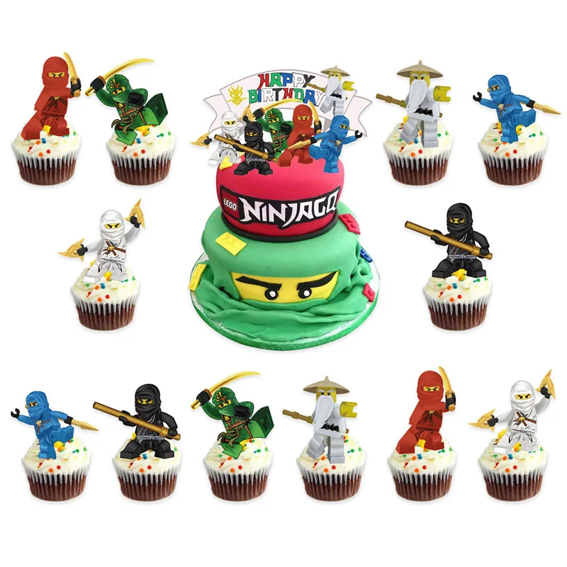 Ninja Theme Disposable Tableware Birthday Party Decorations Latex Aluminum Foil Balloon For Kids Event Supplies New Banner