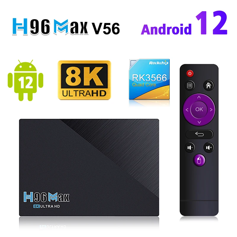 H96Max V56 best tv box android 12.0 OS tv box 8k stb tv box 8G64G Set top box movie video media player set top box