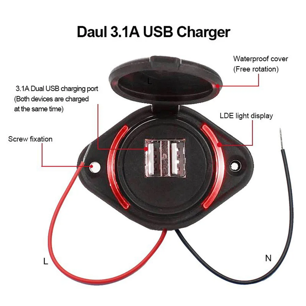 

Быстрая зарядка, 12 В, двойное зарядное устройство USB, розетка с быстрой зарядкой, 36 Вт, розетка питания для автомобиля, лодки, автобуса, RV, лодки, быстрая зарядка