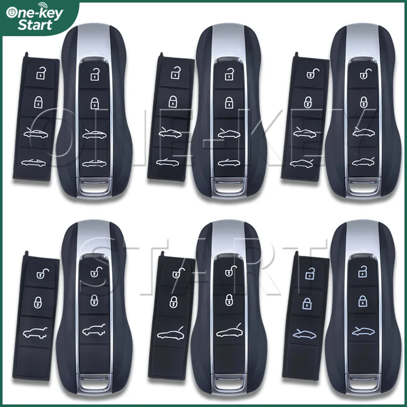 NEW For Panamera 911 convertible Cayenne Taycan 911 2019-2025 Car Key shell and Silicone Key Button Replacement【ONE-KEY START】