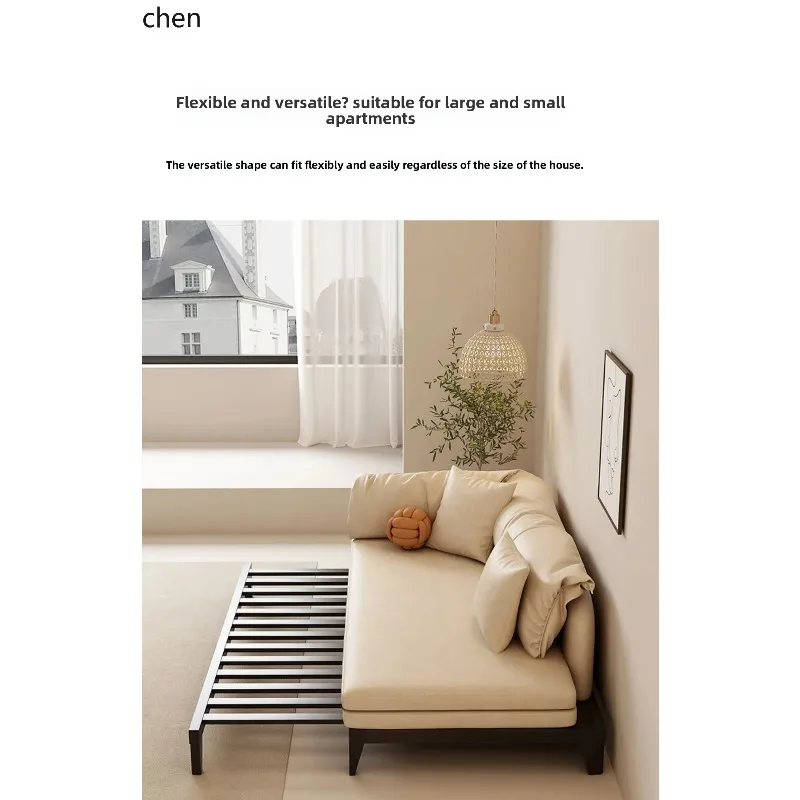 q-4 solid wood sofa bed folding dual-purpose small apartment living room telescopic multi-functional sofa