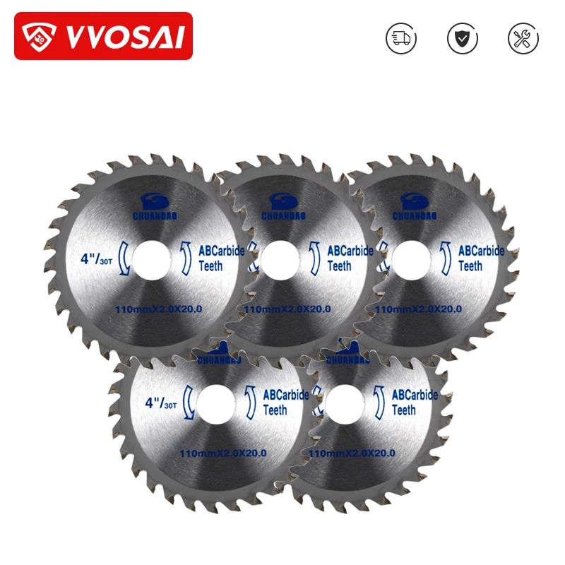 

VVOSAI 110 мм * 2,0*20 4 "/30T TCT циркулярная пила Лезвие для резки древесины s Электроинструмент Anglel шлифовальные станки аксессуары