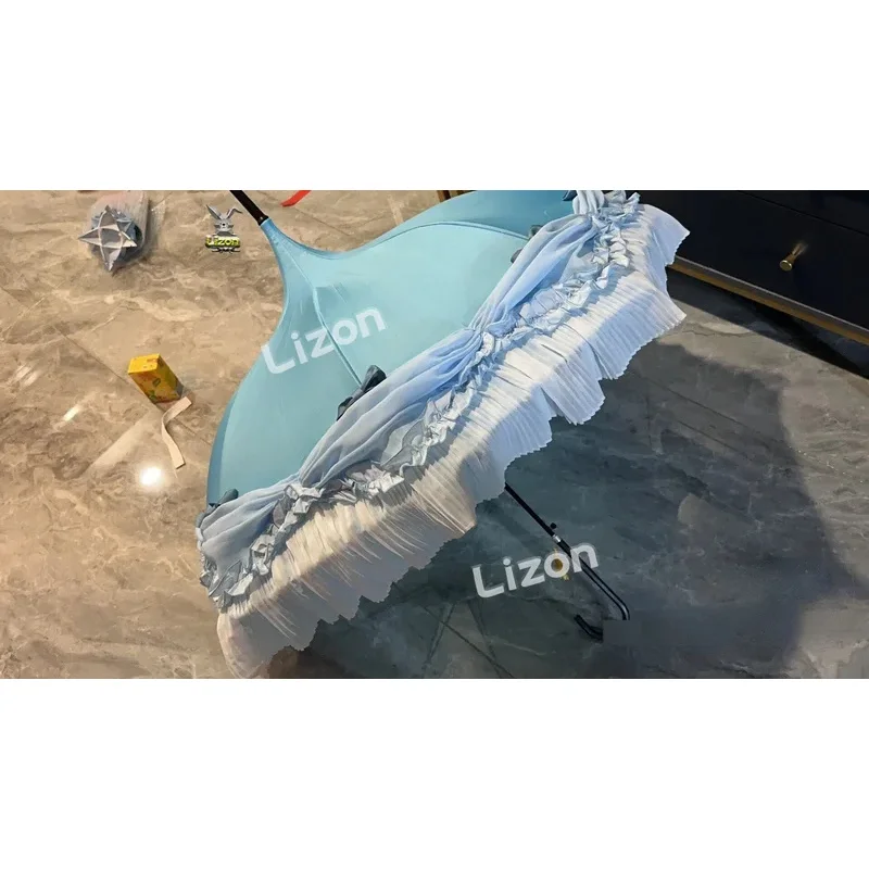 CyAnime Violet Evergarden Cosplay paraguas azul violeta Evergarden Anime Cosplay violeta Evergarden accesorios de Cosplay