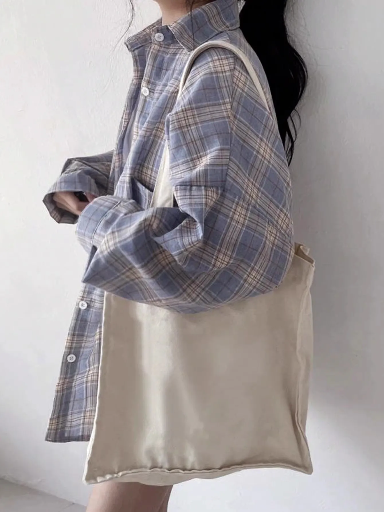 Korean Chic Summer French Stripesd Buttoned Mid-Length Sun Protection Top Loose and Versatile Cardigan Plaid Women