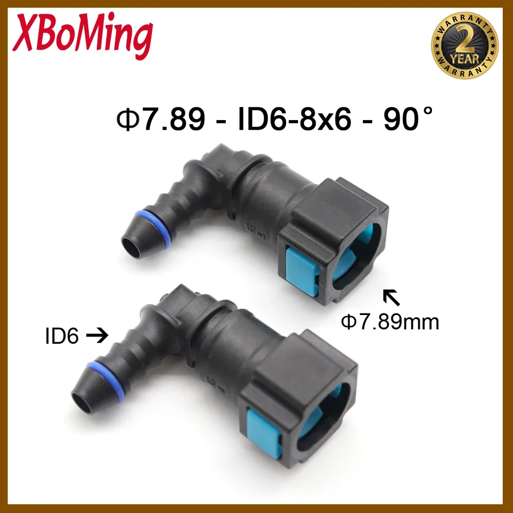 Car 7.89mm 7.89 ID6 90 degree Connector 5/16 Pipe Joint Universal Fuel Line Quick Female Connector Lengthened Fittings 2pcs/lot