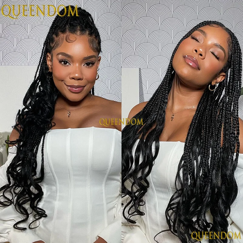 28 ''شقراء الاصطناعية كورنروز صندوق الضفائر كامل الدانتيل شعر مستعار أمامي للنساء السود HD الدانتيل الباروكة #4