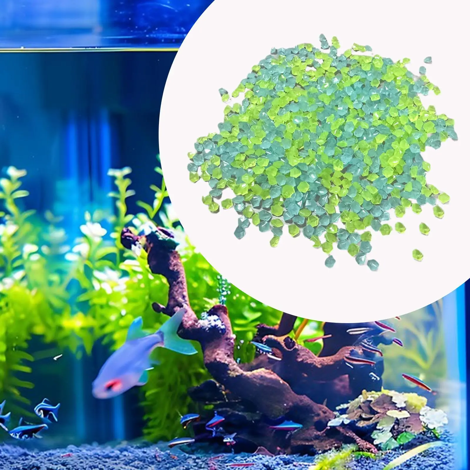 4x 3-5mm Glow in A Dark Pebbles Sand DIY Craft Materials Decorative Accessory Multipurpose Blue Green Mixed for Plant Pots Decor