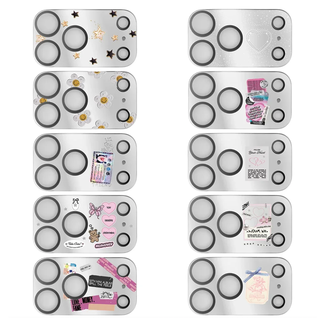 

201 ~ 250 Cartoon Electroplated Camera Lens Protector for iPhone 17 Pro Max / 17 Pro Scratch Resistant Glass Rear Cover