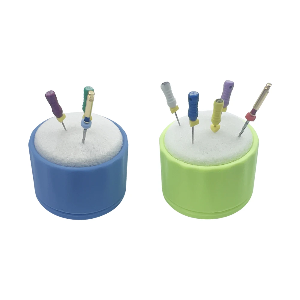 Small Round Endo Stand Cleaning Dental Endo Root Canal File Cleaning Table Drills Block Holder Autoclavable Dentistry Box