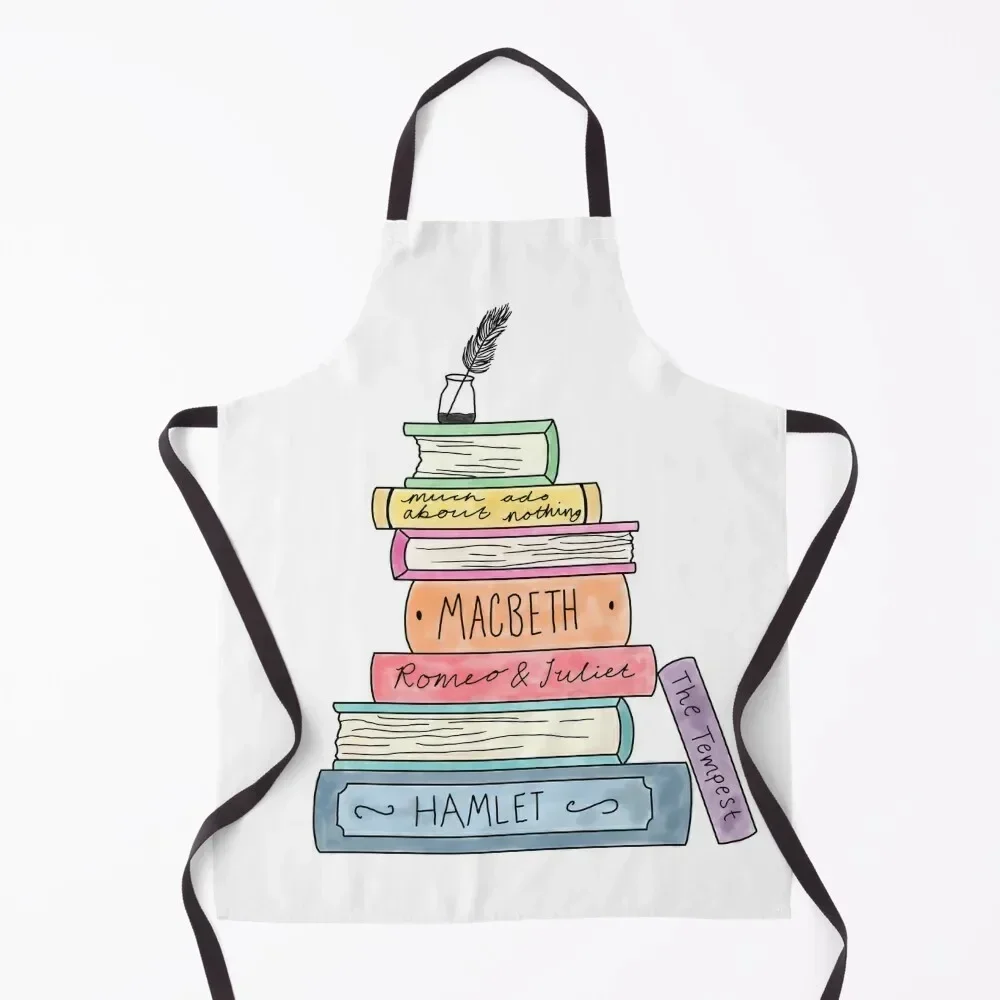 Shakespeare book stack Apron work ladies Chef Uniform Women Apron