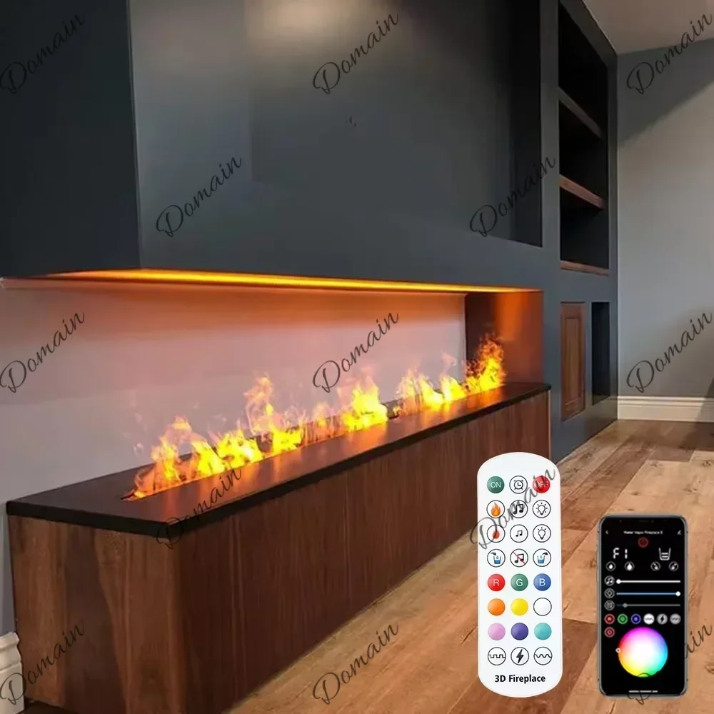 Smart 3D water vapor fireplace electric fireplace, TV cabinet insert humidifier, living room decoration fake fire mist fir