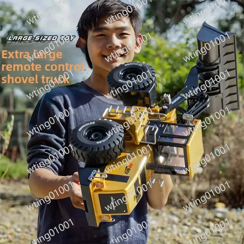 for Alloy RC Shovel Loader Bulldozer Electric Engineering Vehicle Toy Big Size Remote Control Construction Gift for Kids Boys
